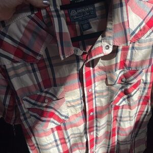 American Rag XL Red, Cream, and Navy Plaid Shirt
